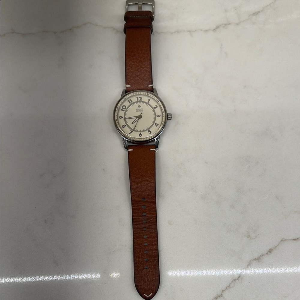 Silpada Brown Leather Watch with Large Round Face